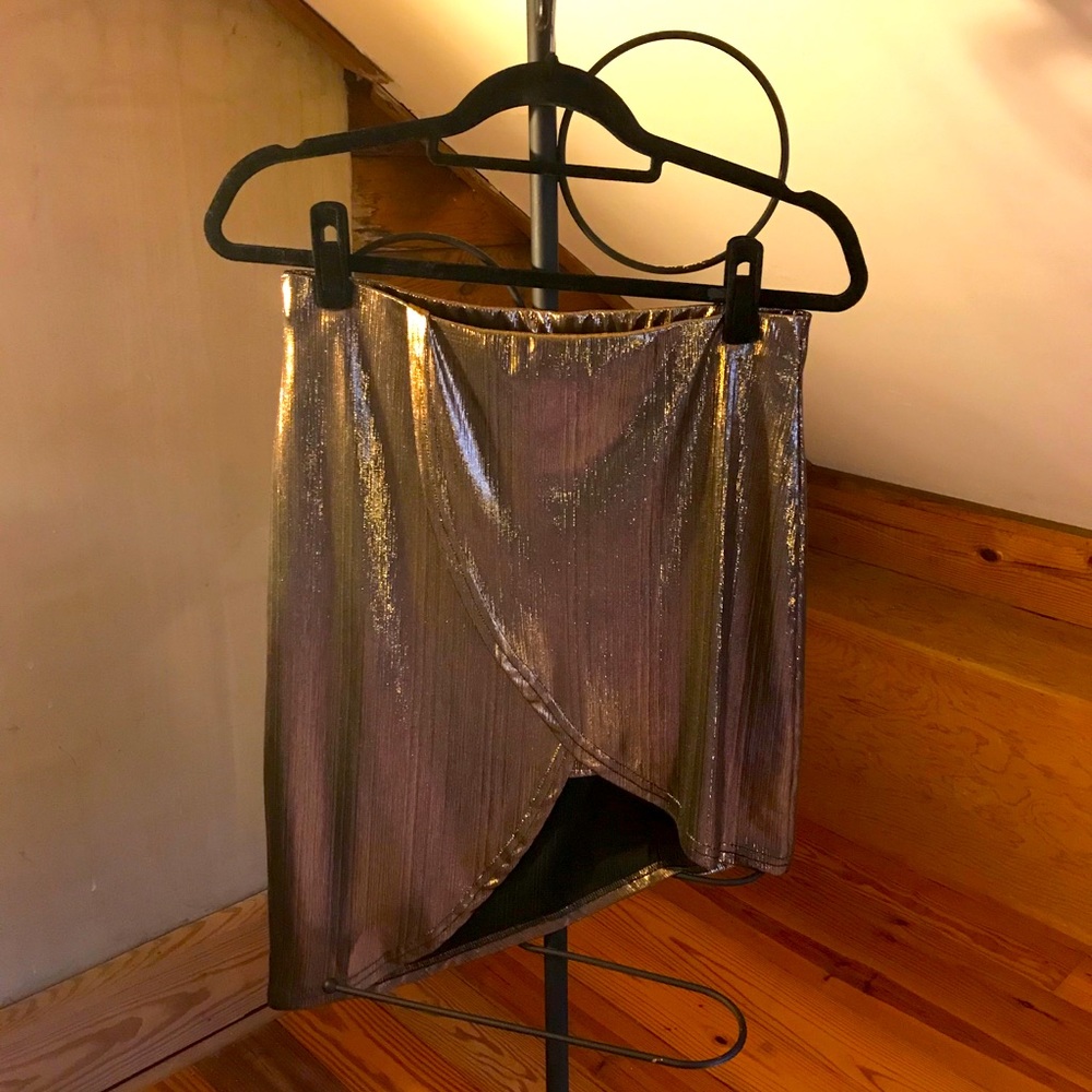 Venus Gold Faux Wrap Skirt, EUC, S - Picture 1 of 13